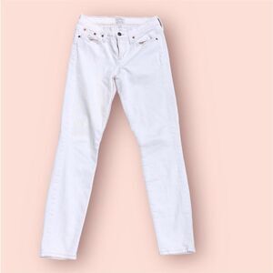 J Crew Denim Toothpick Size 26 Cream Ivory Skinny Womens Jeans